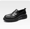 [Top layer cowhide] One foot loafers Cool and stylish thick soled casual leather shoes Business commuting men's shoes