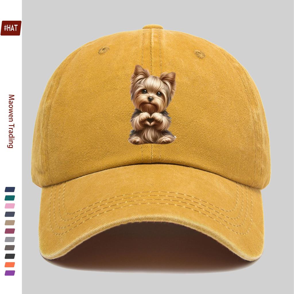 Pc Baseball Cap with HeartShaped Dog Print Fashionable Casual Printed Design Golf Cap Home Leisure Decorative Hat Comfortab