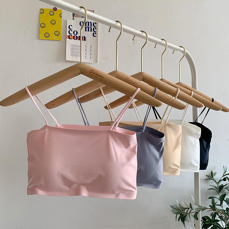 Nahtloser Damen-BH mit schönem Rücken Eis-Seide Einreihiges Camisole Tube Top Mädchen Schülerin Entwicklungsphase Weste Unterwäsche