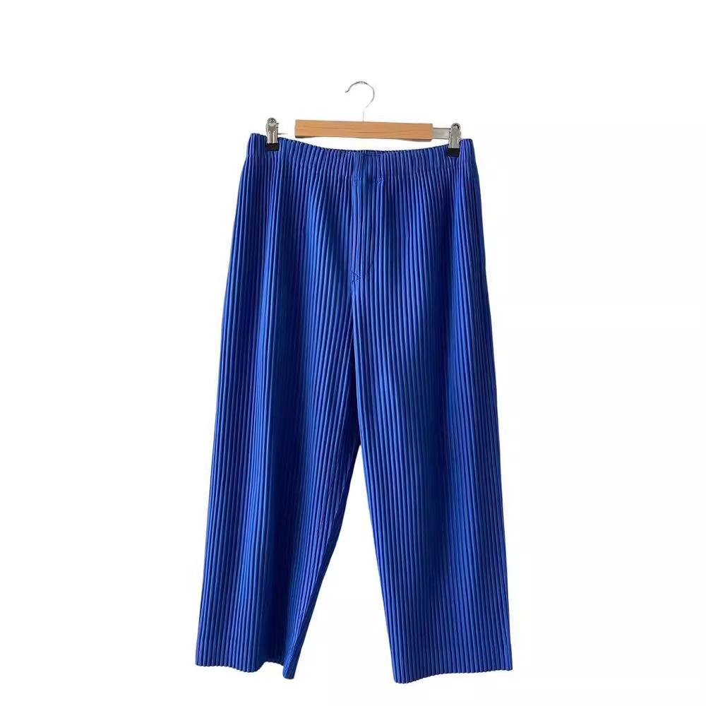 Pleated Pants Men's Pleated Drape Elastic Radish Pants Casual Japanese Men's Nine-point Pants