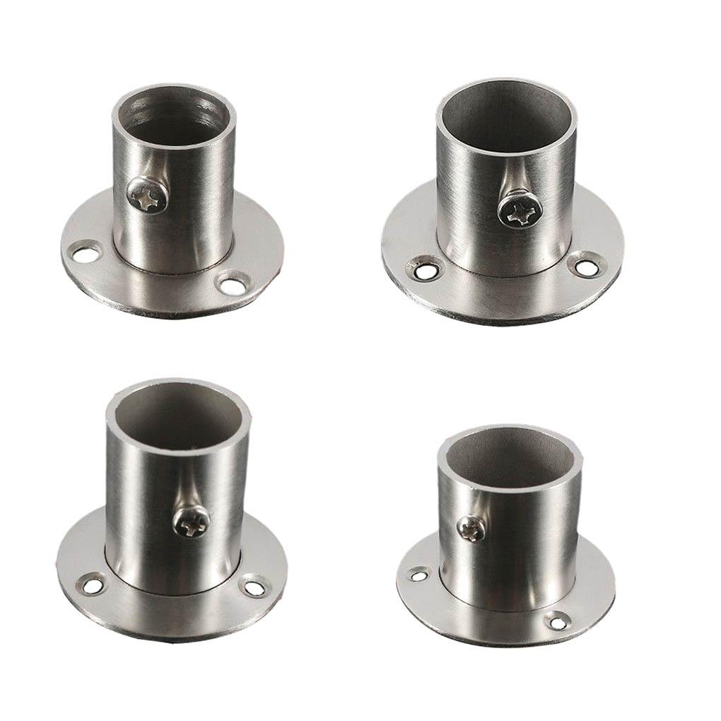 Wardrobe Bracket Rod Holder Shower Curtain Flange Heavy Duty Socket Wall Mounted Tube Closet Rods End Support for Garden
