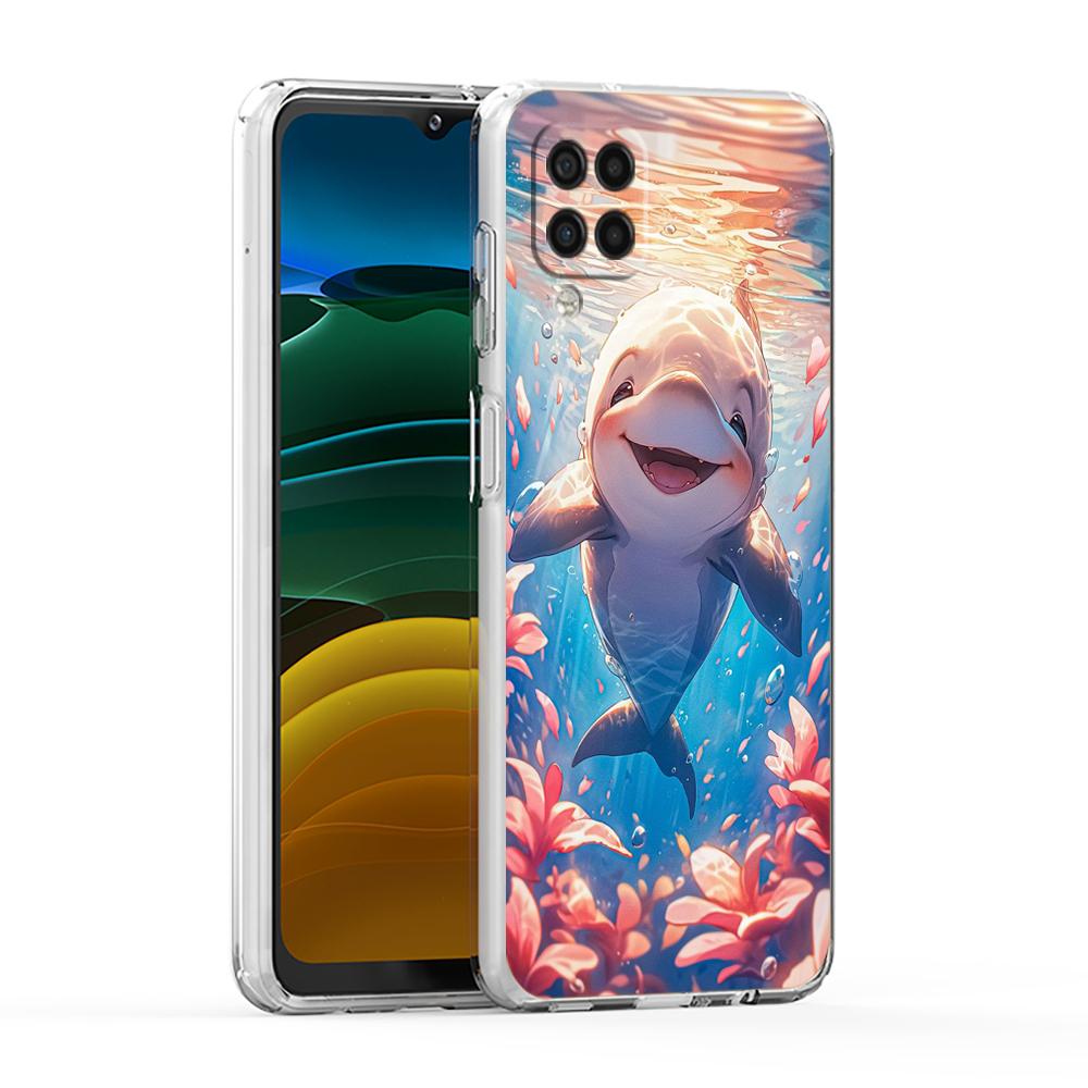 Ozean Tier Delfin TPU Hülle für Samsung Galaxy A25 A23 A22 A52S A52 A55 A72 A51 A71 A41 A31 A13 A11 5G Transparente Handyhülle