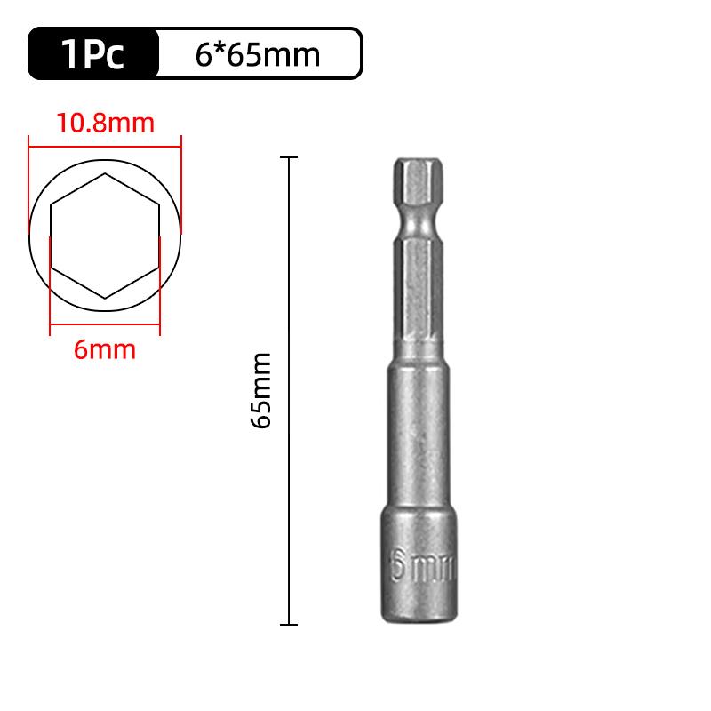 1PC Hex Socket Sleeve Nozzles Strong Magnetic Nut Driver Set Drill Bit Adapter Wind Approved Sleeve Electric 6 8 10 13 17 19MM