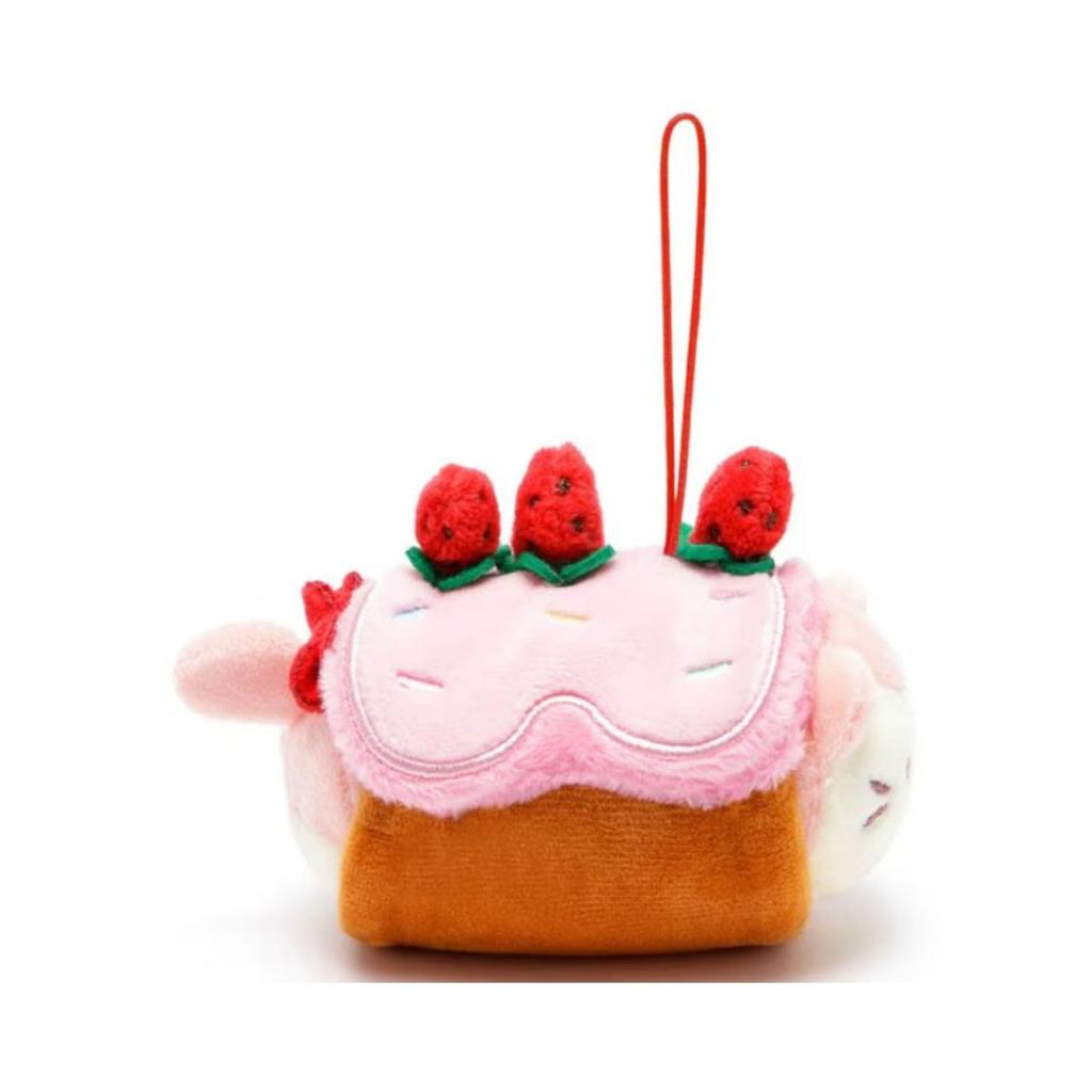 IRIS RAIN ANIROLLZ Plush Strap Basic Series Strawberry Roll Kitty 7x6x9cm ANI-CT-PK