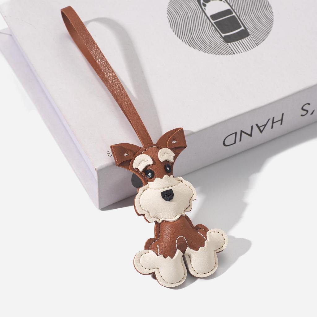Schnauzer Puppy Cartoon Keychain - Creative Dog Pendant and Bag Accessory