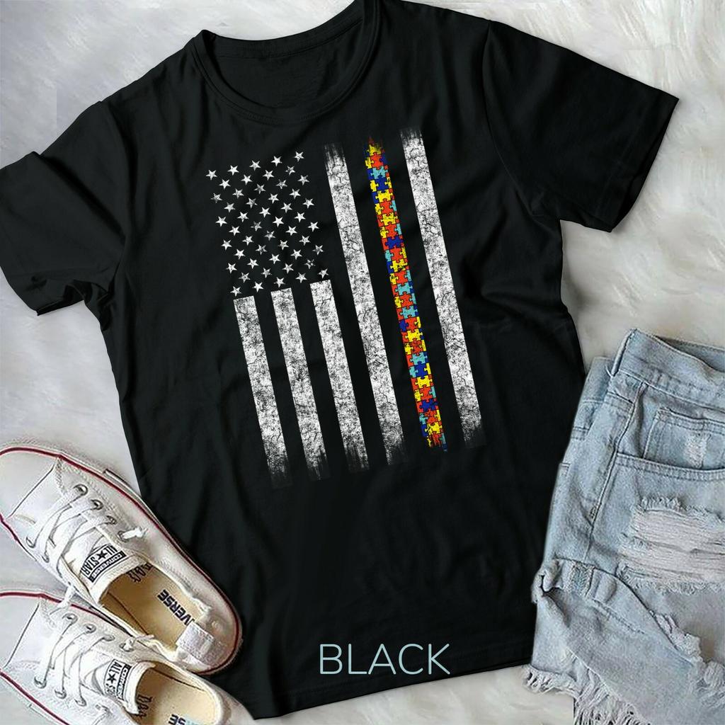 Autism Awareness American Flag Unisex Youth T-shirt