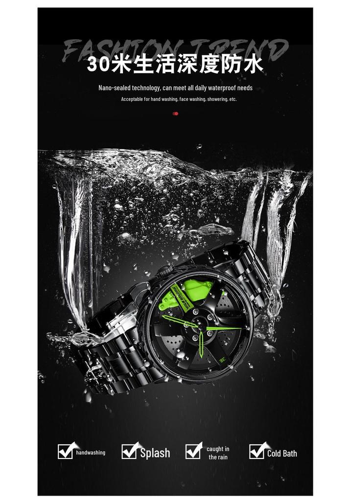 SVJ Men's Large Dial Waterproof Luminous Wristwatch with 3D Hollow Design