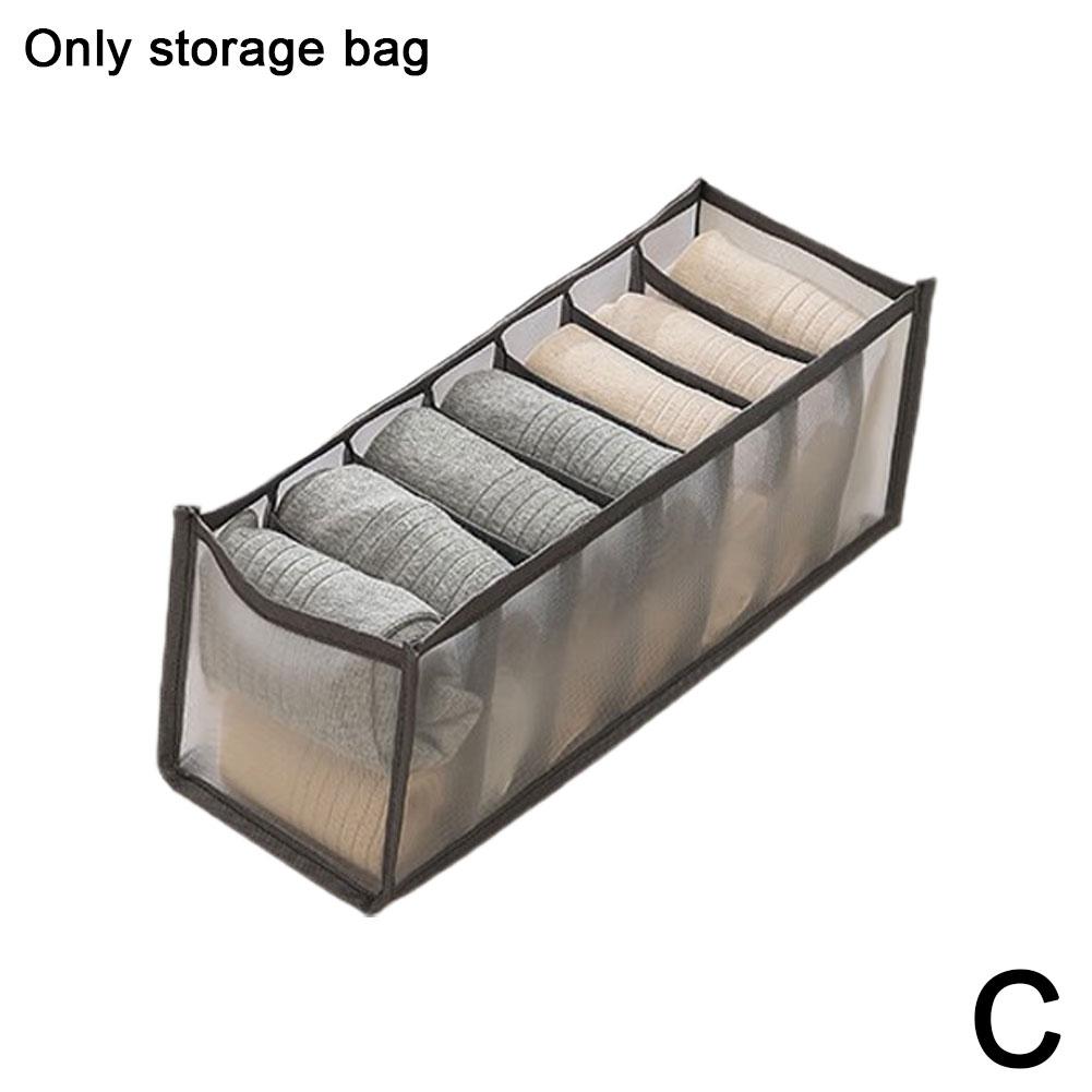 7 Grids Underwear Drawer Organizer Storage Box Pants Jeans Storage Box Drawers Socks Separation Organizer Pants Foldable Storage