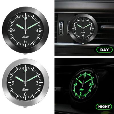 Car Clock Luminous Watch Internal Stick-On Luminous Mini Digital  Quartz Clocks Auto Accessories Interior