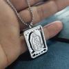 Stainless Steel Vintage Virgin Mary Pendant Believer Necklace, Men'S Religious Prayer Pendant Necklace