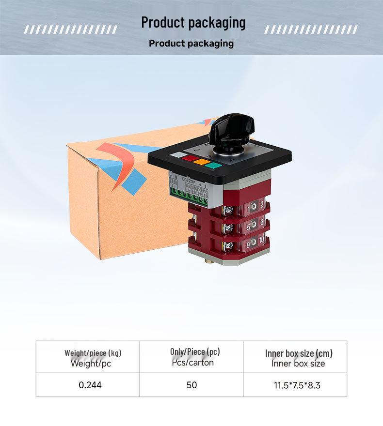 Zhuochao LW12-16/5822.3-72N4 3-Section 4-Speed Switch with Light