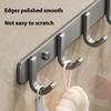 Space Aluminum Bathroom Hook No Drilling Strong Adhesive Coat Hook For Bathroom Kitchen Wall Mounted Clothes Hanger