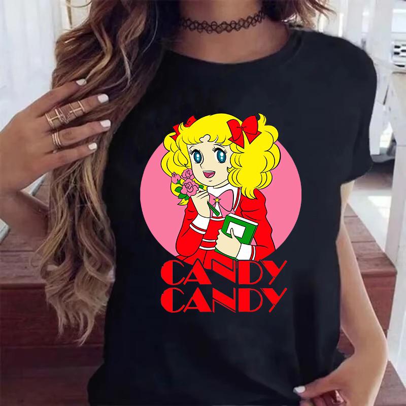 

Kawaii Candy Candy Anime Summer Top Tshirt Femen Print T Shirt Grunge Anime Manga T Shirt Top Tees Graphic Aesthetic S