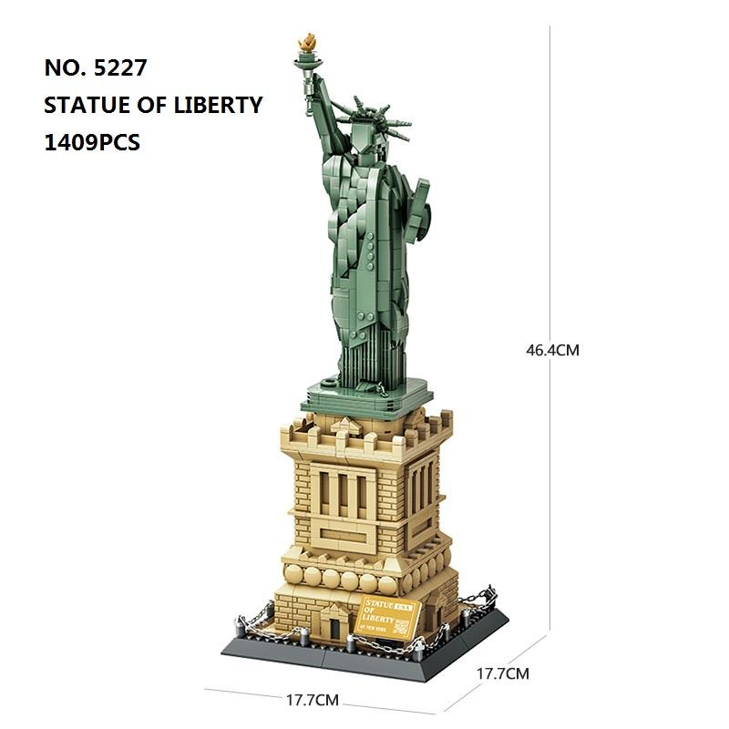 Non-Toxic 1409Pcs The Statue Of Liberty Architecture Large Collection Building Blocks Set Model Gift For Kids And Adults Compatible