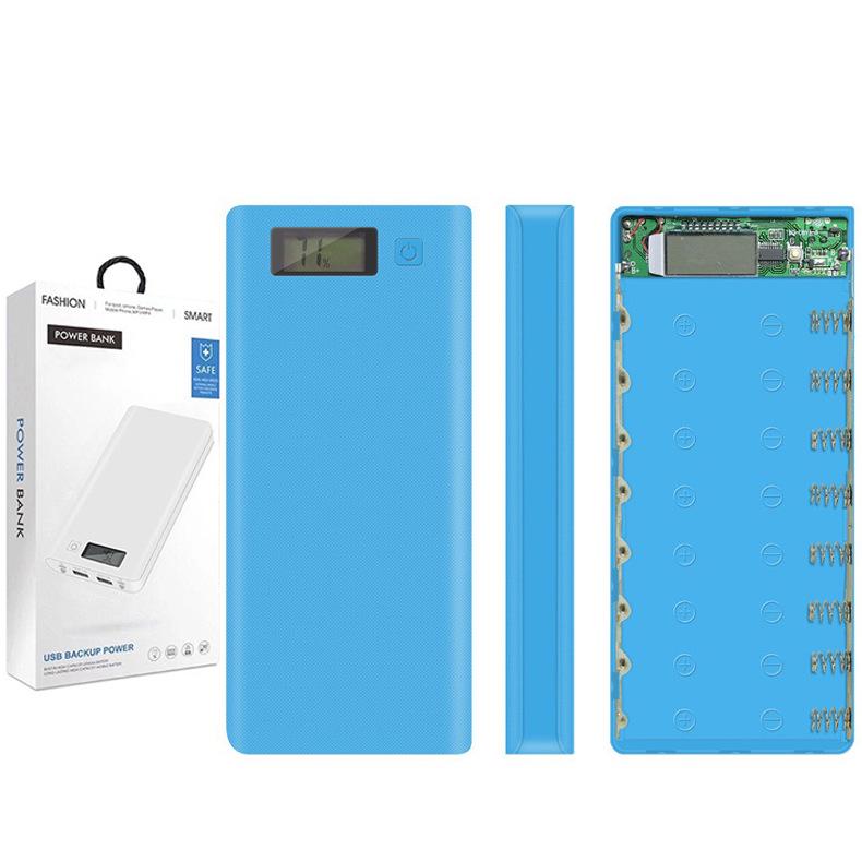 8-Cell Weld-Free Power Bank Kit with Dual Input and LCD Display