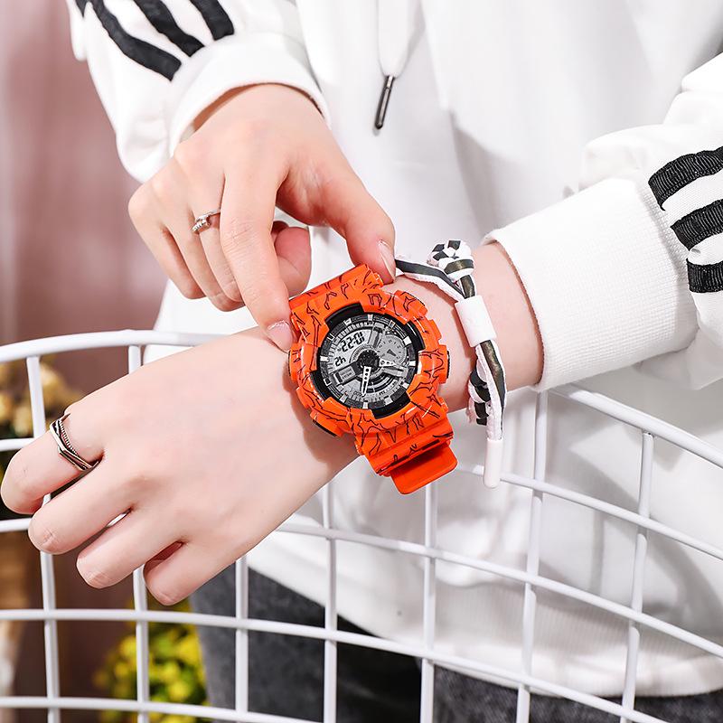 

Совместные аниме-часы One Piece и Dragon Ball со светящимся двойным дисплеем для мужчин, женщин и студентов - в модном корейском стиле.