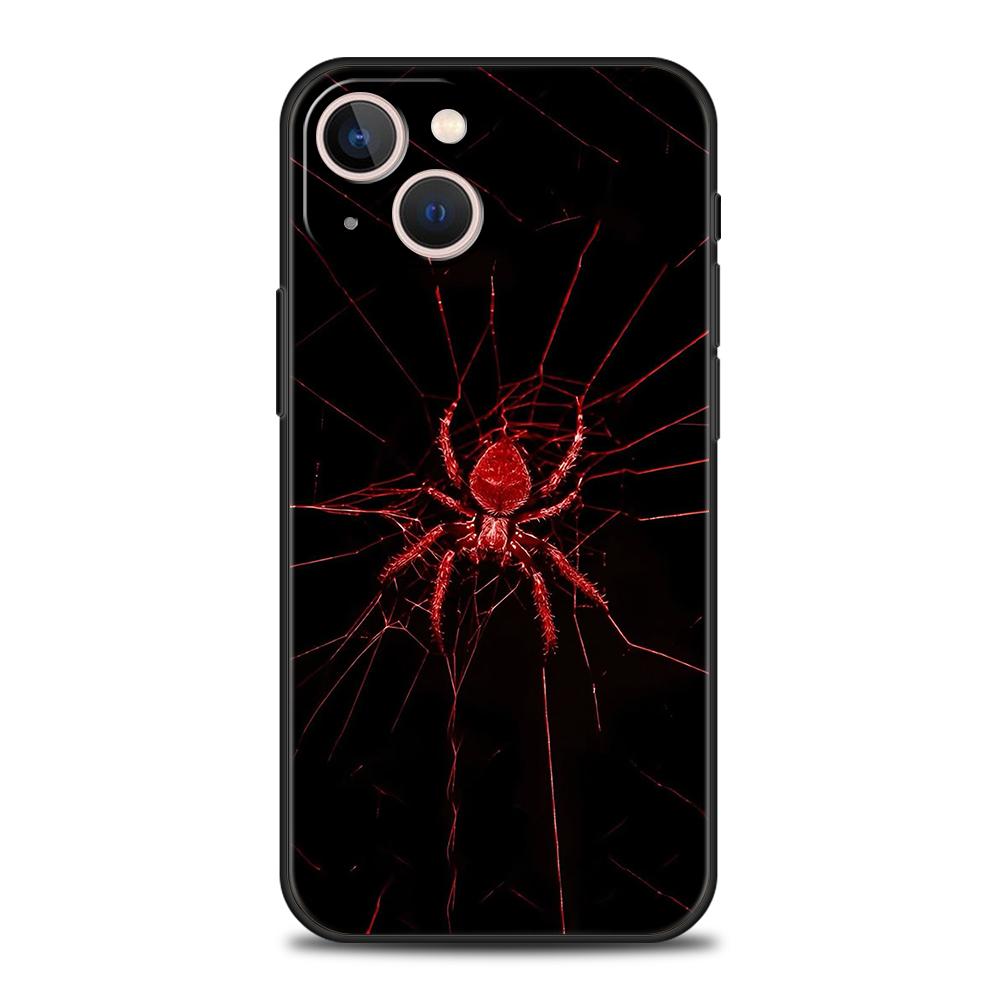 Luxury TPU Soft Phone Case For iPhone 17 Air 16E 16 11 15 14 Pro MAX 12 13 7 8 Plus X XR XS SE 2022 Cover Black Spider Web