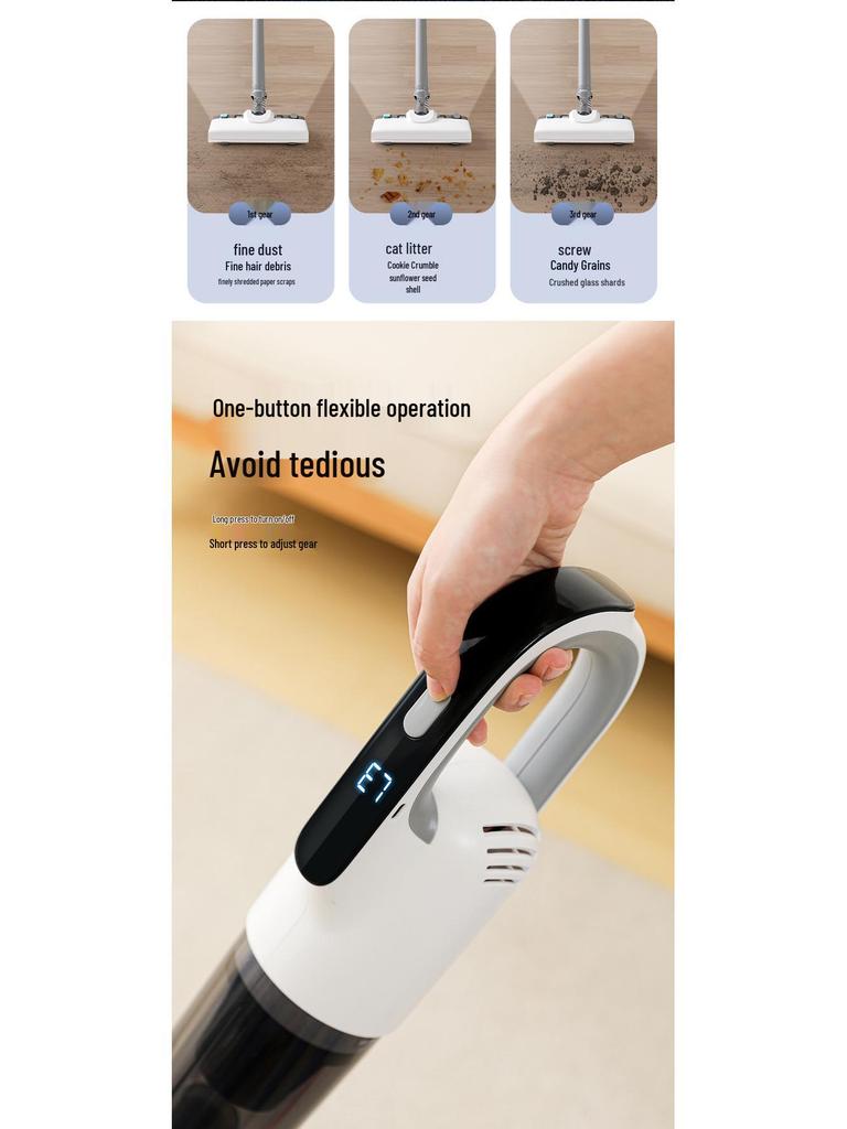High-Power Handheld Vacuum Cleaner & Mop Combo for Home and Car