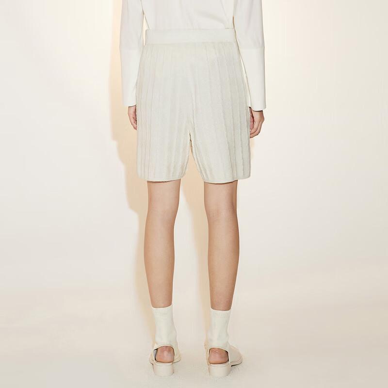 LESS Women's 100% Wool Tapered Casual Shorts