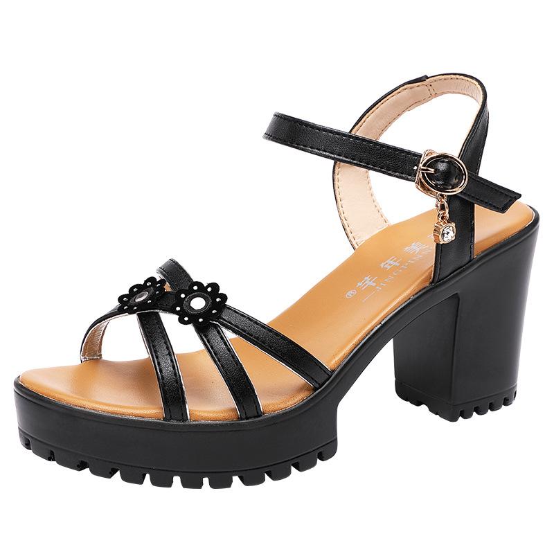 Fashion Size 32-43 Thick Heel Platform Sandals Women's Wedding Shoes 2024 Summer New Elegant 8cm High Heel Sandals Women Office Sandals