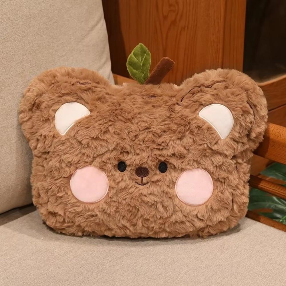 Blush Cheek Stuffed Pillow Cute Bear Face Plush Pillow Sofa Cushion Waist Protection