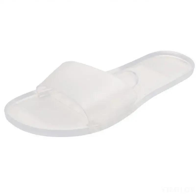 

Модные женские шлепанцы ПВХ Прозрачные хрустальные Повседневная обувь Женские сандалии Модные летние Прозрачные шлепанцы Плоские шлепанцы Zapatos Mujer 42 белый