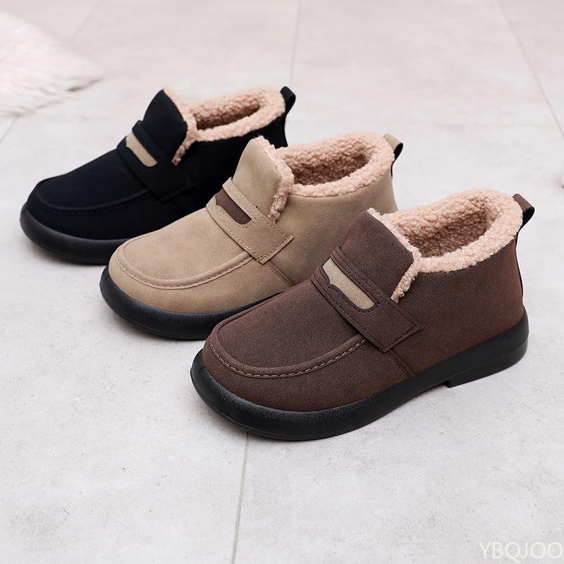 Winter New Fashionable Female Slip On Flat Cotton Shoes Women's Snow Boots Soft Women's  Casual Comfortable Warm Short Boots