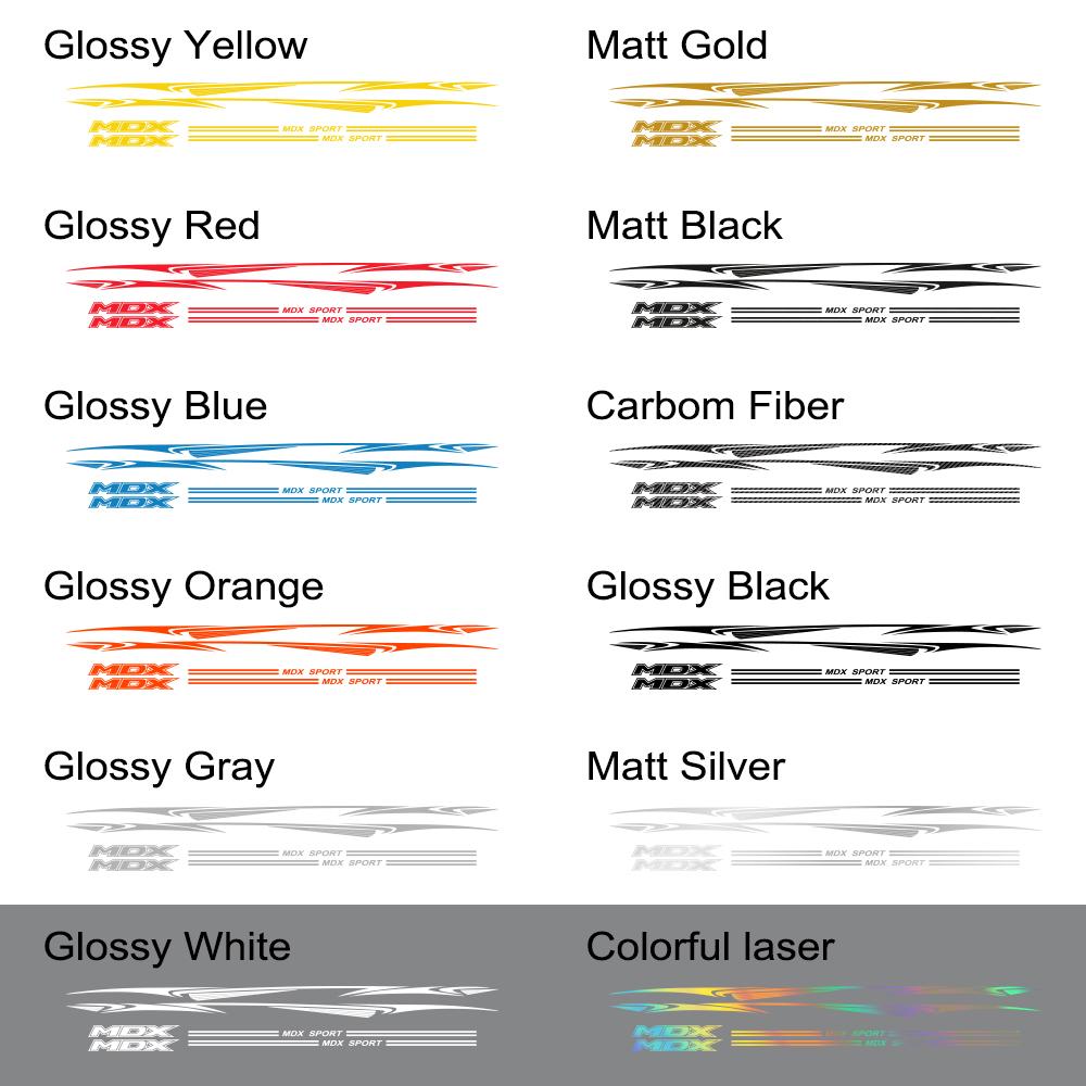 6 Stück Auto Taillenaufkleber Lange Seitenaufkleber Vinylfolie Für Acura MDX RDX Stilvolle Automobil Dekoration DIY Tuning