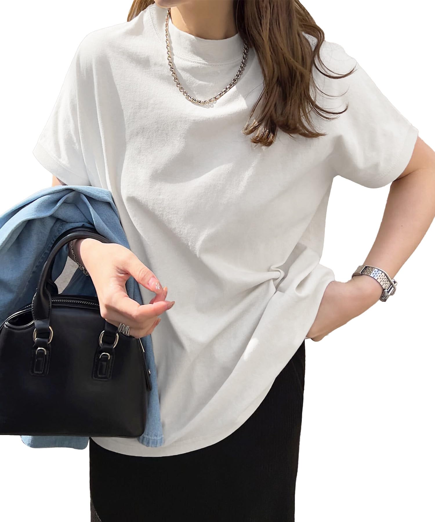 

Kobe Lettuce Short Sleeve Mock Neck Women s T-Shirt [C4819] Medium, Off-White