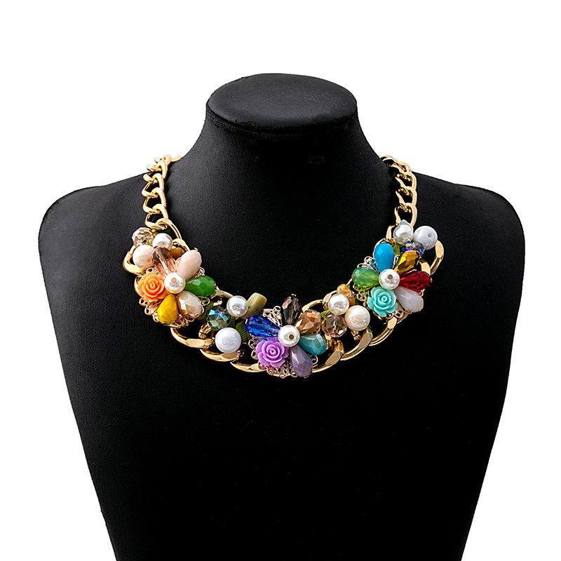 Flower Pearl Necklace, Light Luxury High-End Geometric Water Drop Collarbone Chain, Dinner Accessories, Accessories, Women