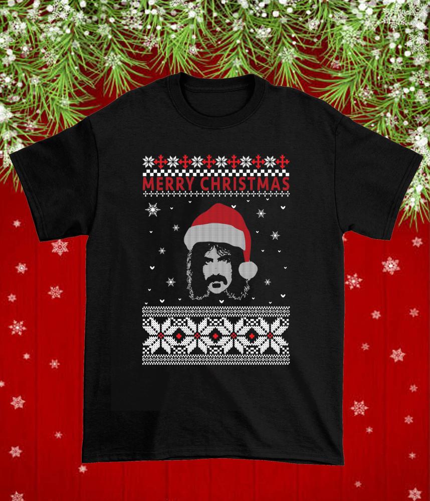 NEW! Frank Zappa merry christmas Black T Shirt All Size S-5XL TA503 Unisex T-Shirt S