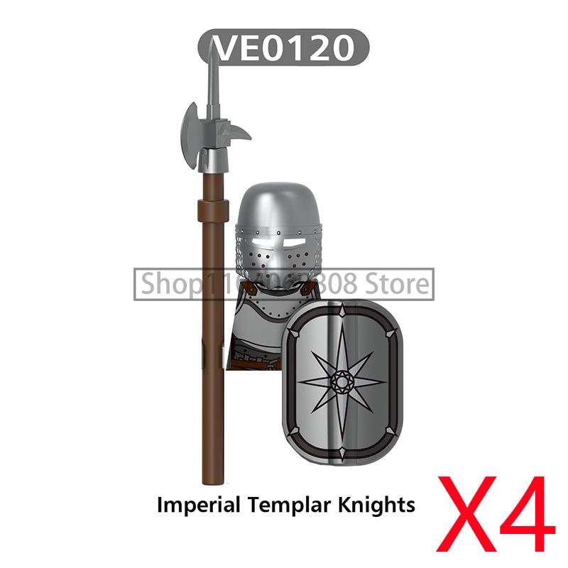 MOC Medieval Military Figures Building Blocks Castle Militia Soldier Dragon Gothic Knight Helmets Swords Shield Bricks Toys N06