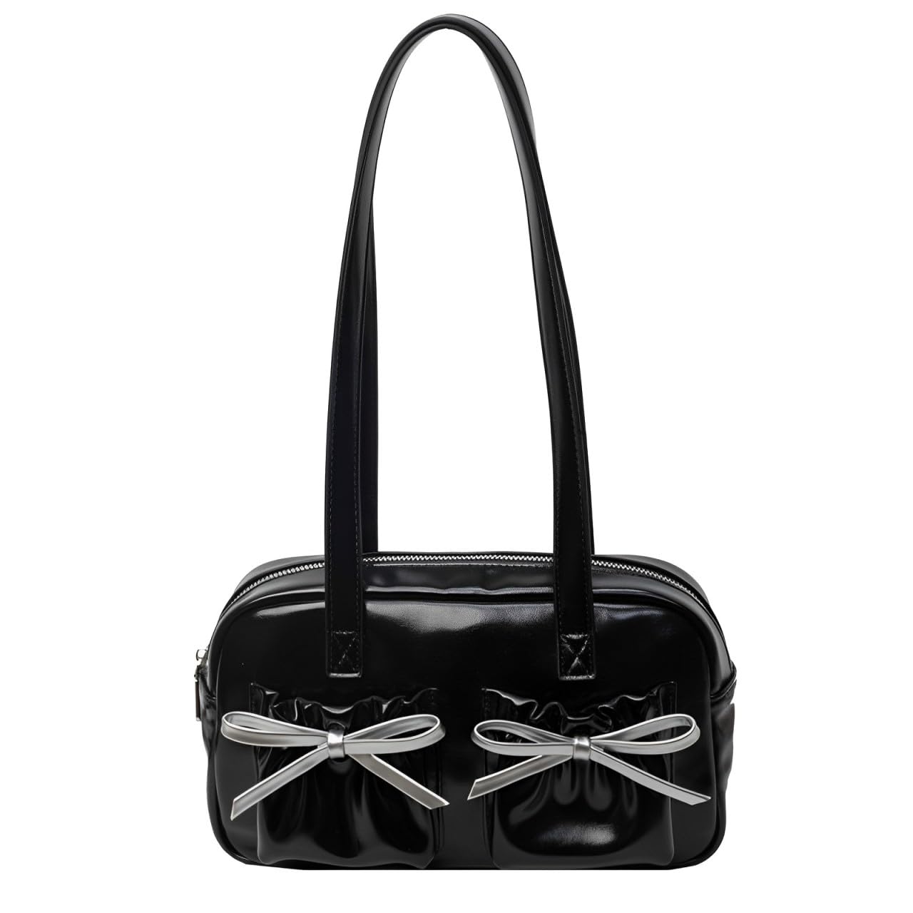 Женская горизонтальная сумка на плечо с лентой Harujio, Сумка-бостон, Мини-сумка-бостон, Маленькая сумка-тоут, Горизонтальная сумка, Сумка на плечо, Балетный стиль, Модная,