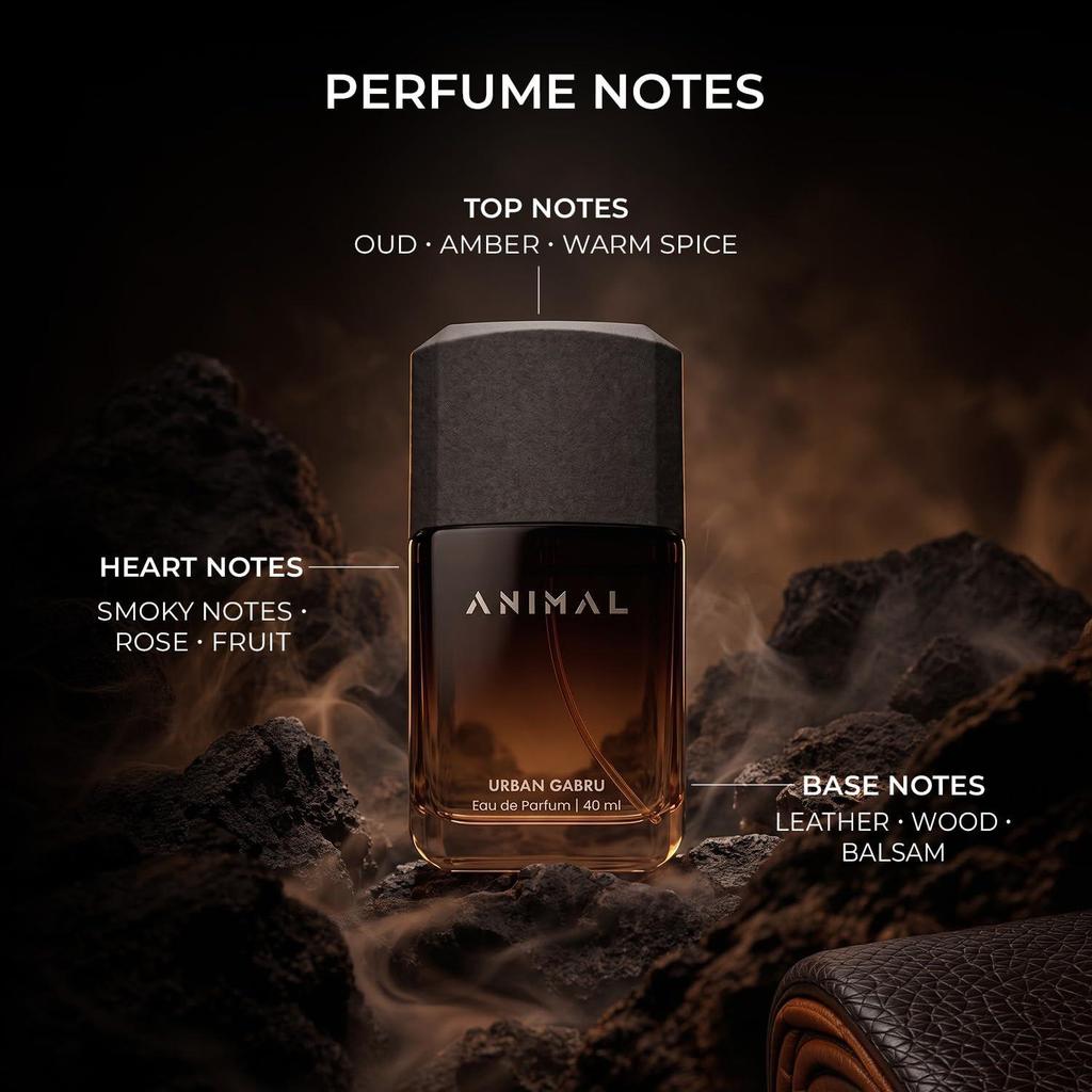 UrbanGabru ANIMAL Perfume for Men | Oud, Warm Spice, Smokey Leather, Rose | Body Spray for Man | Long Lasting Perfume for Men | Luxury Fragrances |