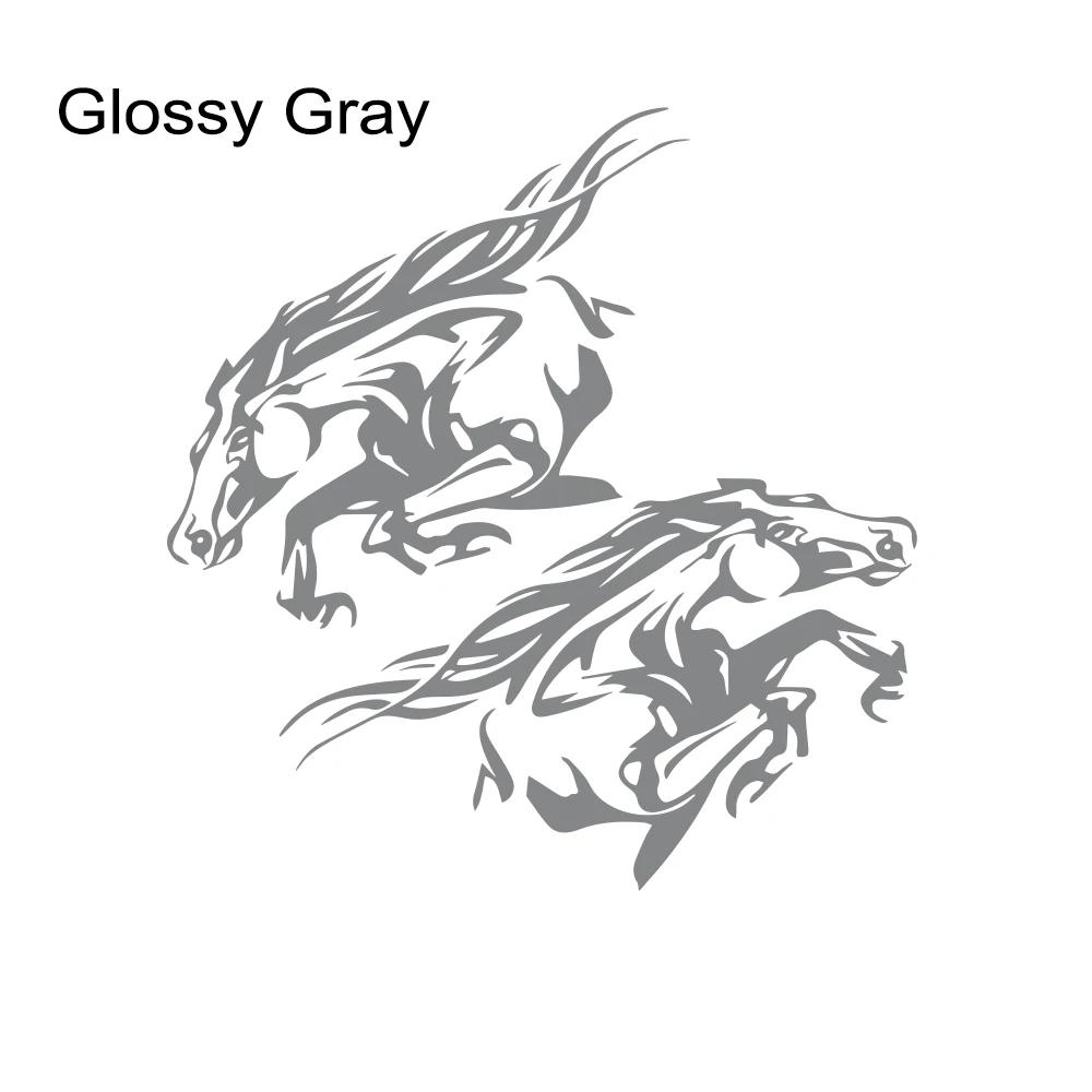 2PCS Car Door Side Stickers Artistic Horse Pattern Vinyl Decals Automotive Tuning Decoration Accessories For Cars Trucks SUVs