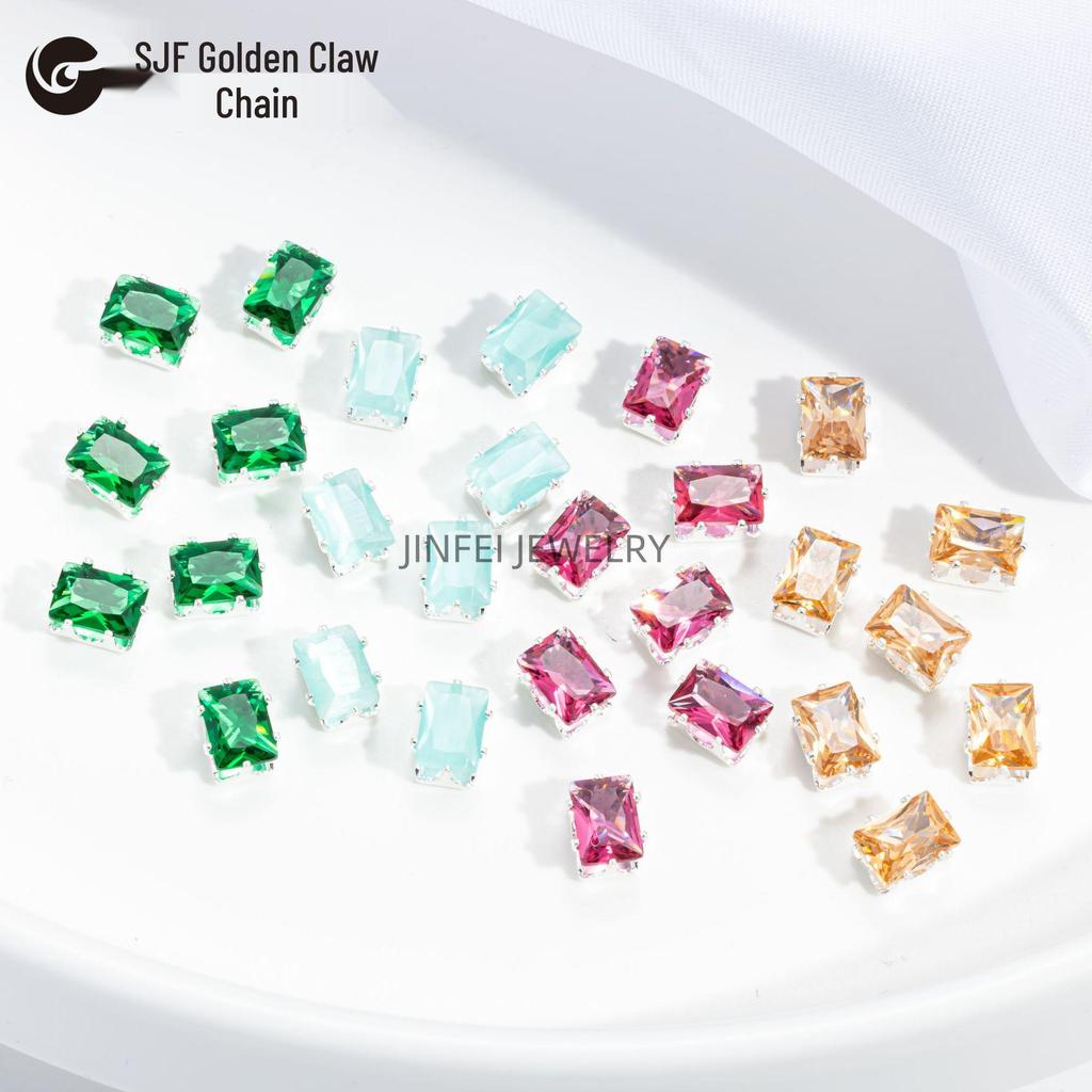 50-teiliges DIY-Schmuck-Set: Bunte rechteckige und quadratische Edelsteinbohrer