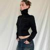 Women's Retro Fitted Waist Zipper Stand Collar Casual Workwear Jacket