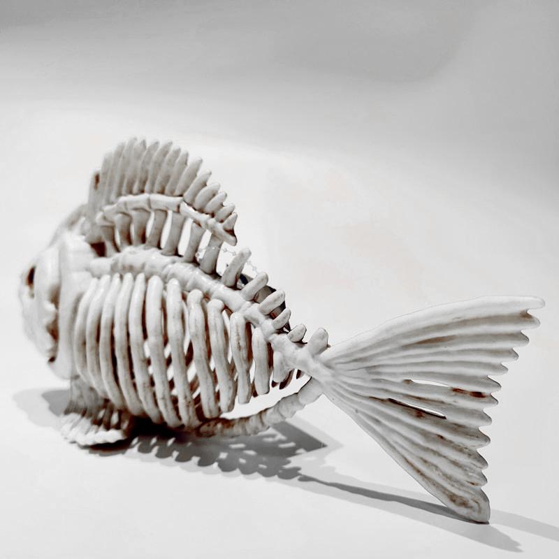 Halloween Fish Skull Bones Simulated Fish Skeleton Exquisite Design Decorate Horror Ornaments Creepy Decoration Party Props
