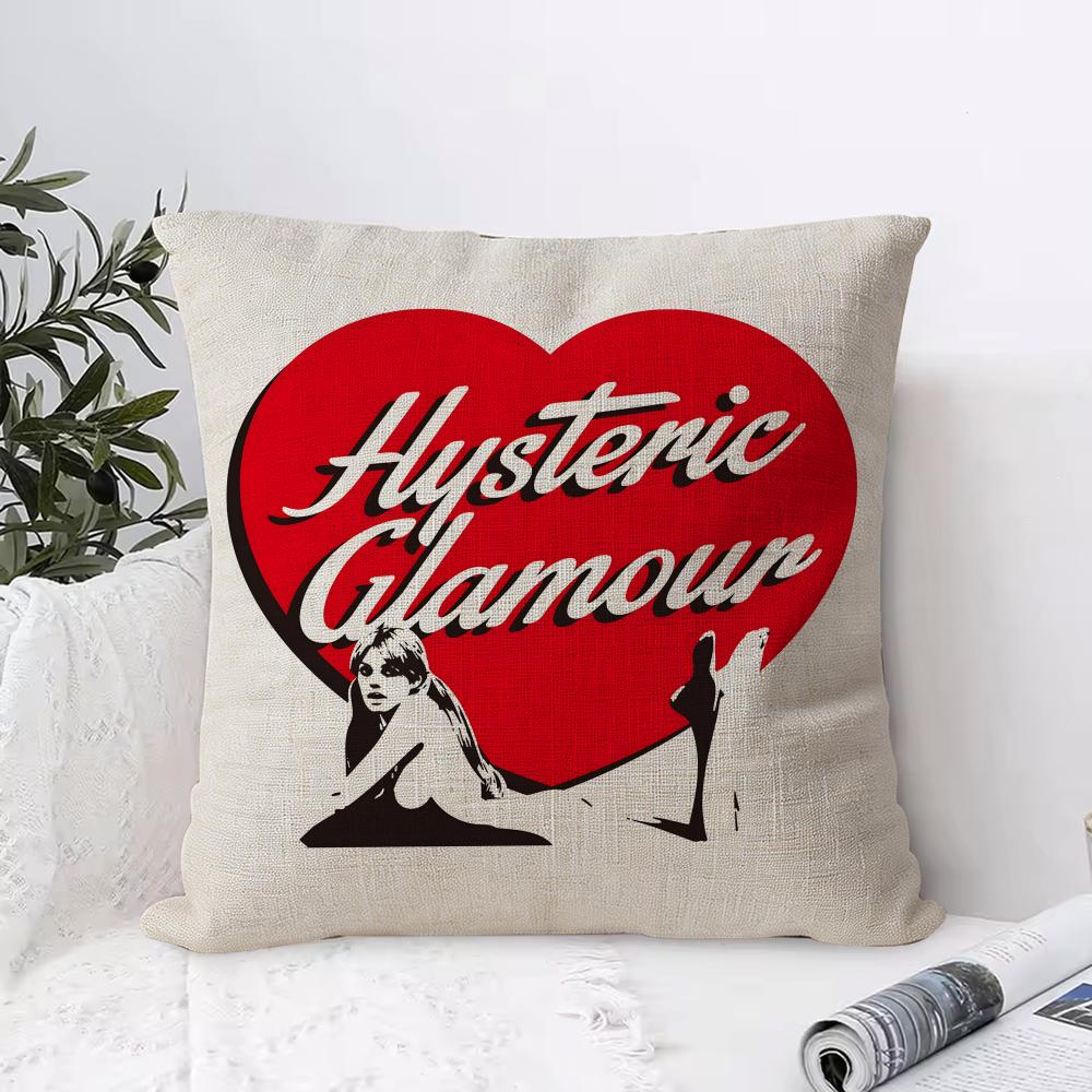 HHysteric Glamour Girl Cushion Cover Eco Linen Pillow Case DoubleSided Print Breathable Durable Zipper Home Decor Gift