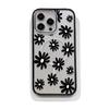Black Flower Thin Circle Acrylic Magnetic Mobile Phone Case Is Suitable for Iphone15 Simple Apple 17promax Hard Case