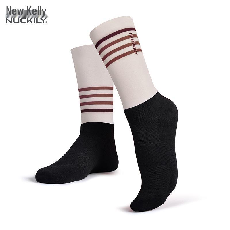 NUCKILY Anti-slip Compression Cycling & Running Socks, Unisex Mid-calf for All Seasons