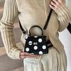Ankola Red Bag Women's Autumn and Winter New Niche Messenger Bag Polka Dot Portable Mini Square Bag