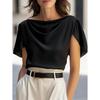 2026 New Women's Summer Commuting Versatile Satin Short-Sleeve Shirt Top