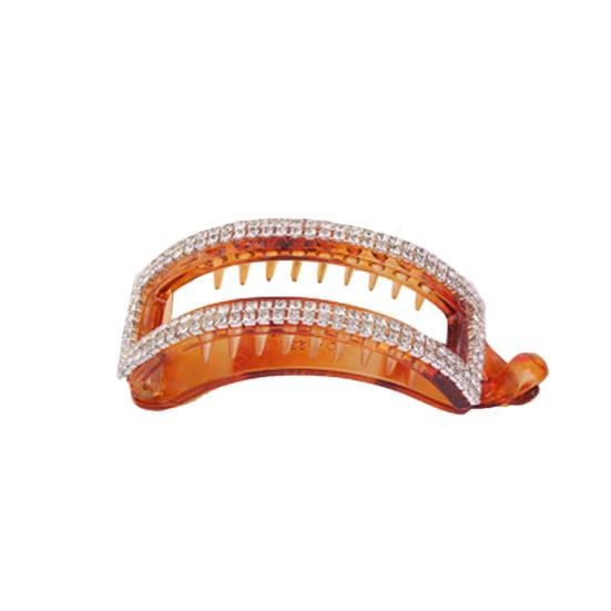 

Женская мода полые стразы шпилька банан зажим для волос держатель для хвоста коричневый