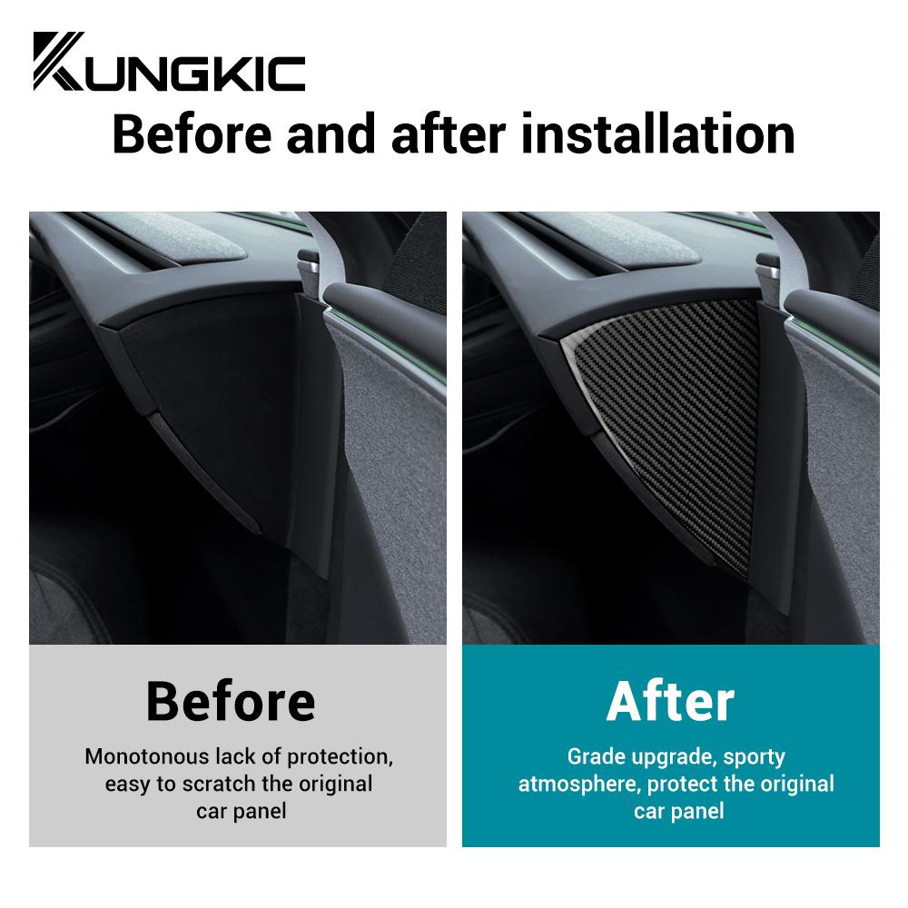 Carbon Fiber Interior Sticker for Tesla Model 3 Highland 2024 Front Door Slot Panel Trim Decorative Cover