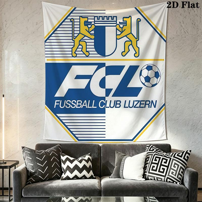 FC Luzern logo Wall Hanging Printed Fabric Blanket Decorative Tapestries for Bedroom Living Room Home Decor