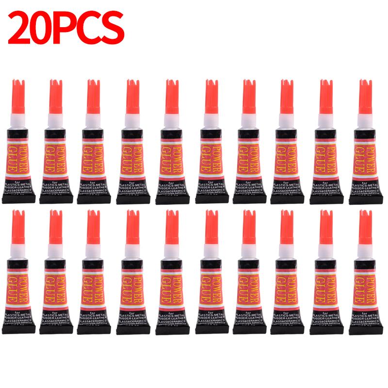 20/10pcs Liquid Super Glue Wood Rubber Metal Glass Cyanoacrylate Adhesive Stationery Store Nail Gel Instant Strong Bond Leather