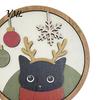 Decorative Wooden Plaques Christmas Black Cat Wall Decor, Layered Hanging Sign, Round 2D Holiday Gift Ideas Flat Art Decoration for Living Room