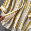 2026 Summer, Spring, Autumn New Mid-Length Vertical Striped Multi-Color Shirt Jacket for Women, Korean Style Casual Loose Top