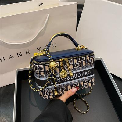 Box-Tasche Damen neu einfach und modisch Retro-Buchstabe große Kapazität tragbare Box-Tasche Umhängetasche